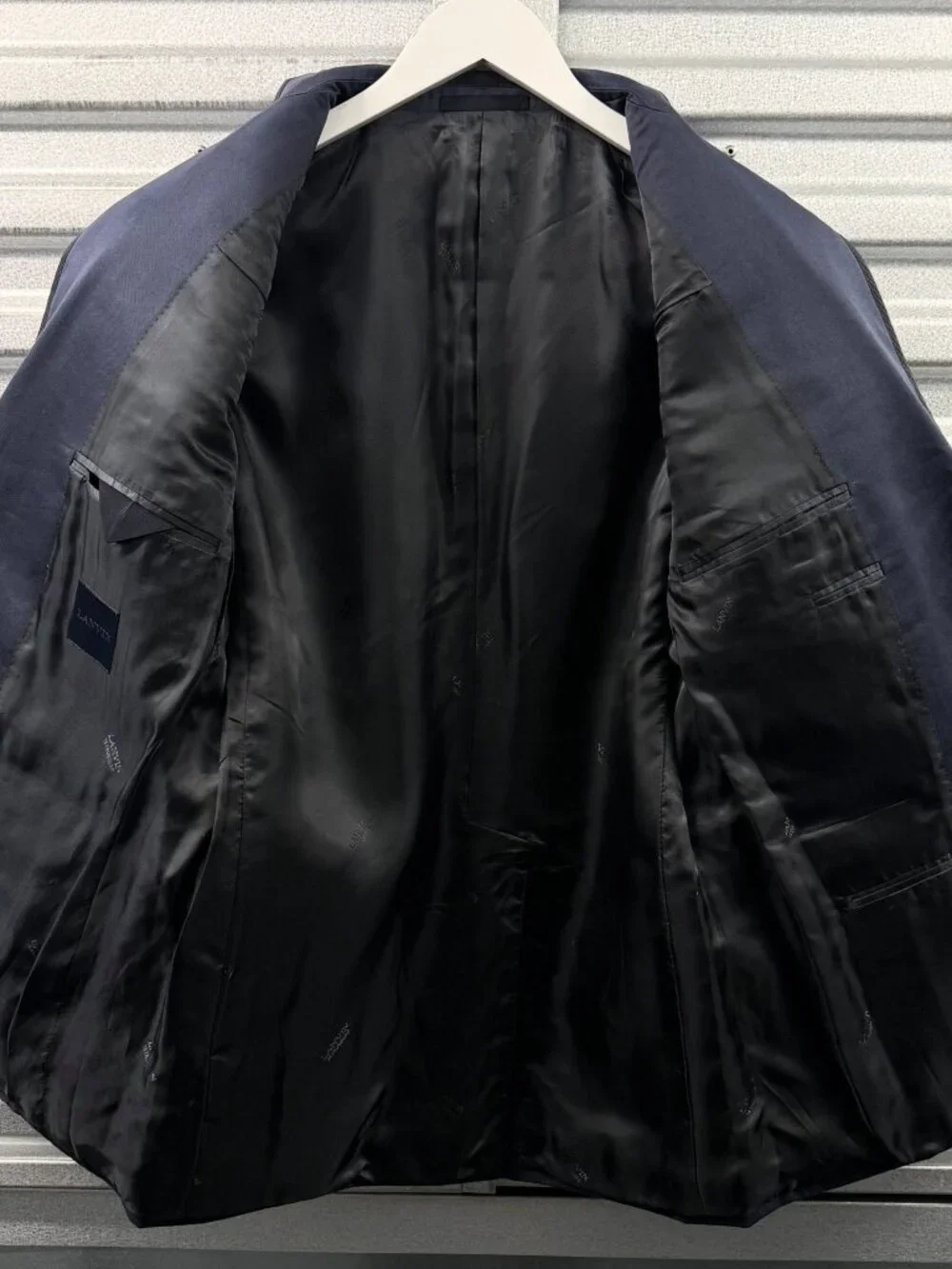 LANVIN Dark Blue Black Grosgrain Trim Blazer Jacket ALBER ELBAZ ERA